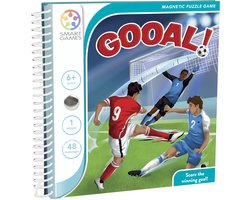 SmartGames Gooal! - Magnetisch Reisspel & Denkspel - 48 Opdrachten met Voetbalthema - Educatief Solospel voor Kinderen - Vanaf 6 Jaar