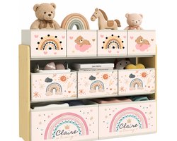 SmartLiving.Store - Speelgoedkast - Kinderkast - Opbergkast Kinderkamer - 93x30x70 - Geel