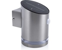 Smartwares 10.045.82 - Wandlamp Solar buitenlamp - 3000 K licht - 15 tot 75 Lumen - 145 x 110 x 160 mm - RVS