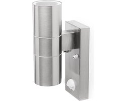 Smartwares 5000.257-B Duo - Wandlamp met sensor - 2 lichts - 68 mm - staal