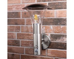 Smartwares 5000.318 Milo Wandlamp – RVS – Bewegingssensor – E27 fitting – Modern design