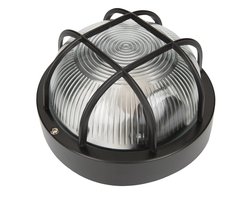 Smartwares Buitenlamp - Bull Eye - Rond - Zwart - IP44 - E27 - 10.021.56