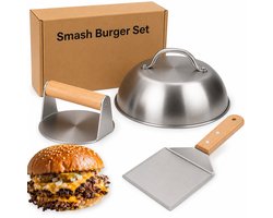 Smash burger - BBQ accessoires - Hamburgerpers - Spatel - Burger press - BBQ set