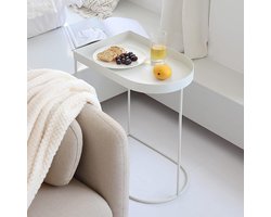 Smeedijzeren Nachtkastje - Open Opbergkastje - Slaapkamer Meubel - Geometrisch Ontwerp - 30x45x55cm - Roze