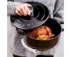 Smeg - Cast iron braadpan - ZWART - 4.2l - 24 CM diameter - 9.4 INCHES