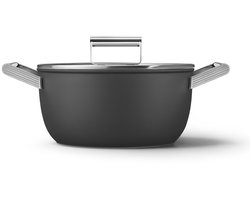 SMEG CSF2412BLM Braadpan - Jaren 50 - Zwart