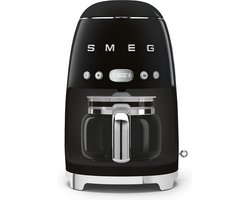 SMEG DCF02BLEU Filterkoffiemachine - Koffiezetapparaat - 10 Koppen - Warmhoudfunctie 40 min - Aroma Instelling - Programmeerbare Startfunctie - 50’s Style - Zwart