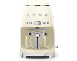 SMEG DCF02CREU Filterkoffiemachine - Koffiezetapparaat - 10 Koppen - Warmhoudfunctie 40 min - Aroma Instelling - Programmeerbare Startfunctie - 50’s Style - Crème