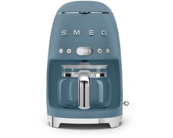 SMEG DCF02SBMEU Filterkoffiemachine - Koffiezetapparaat - 10 Koppen - Warmhoudfunctie 40 min - Aroma Instelling - Programmeerbare Startfunctie - 50’s Style - Mat Storm Blue