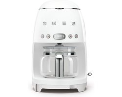 SMEG DCF02WHEU Filterkoffiemachine - Koffiezetapparaat - 10 Koppen - Warmhoudfunctie 40 min - Aroma Instelling - Programmeerbare Startfunctie - 50’s Style - Wit