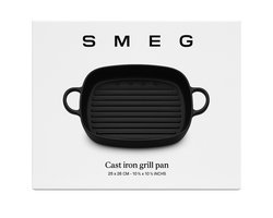 Smeg - Gietijzeren Grillpan - Zwart - 26 x 26 CM
