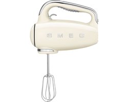 SMEG HMF01CREU Handmixer - 250W - 9 Snelheden - Turbofunctie - LED Display - Inclusief 6 RVS Gardes & Deeghaken - '50s Style - Crème