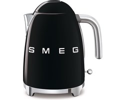 SMEG KLF03BLEU Waterkoker - 1,7 Liter - 2400W - RVS Kalkfilter - 360° Draaivoet - Soft Opening - Automatische Uitschakeling - '50s Style - Zwart