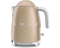 SMEG KLF03CHMEU Waterkoker - 1,7 Liter - 2400W - RVS Kalkfilter - 360° Draaivoet - Soft Opening - Automatische Uitschakeling - '50s Style - Mat Champagne