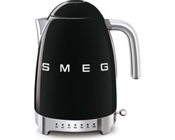 SMEG KLF04BLEU Waterkoker met Variabele Temperatuur - 1,7 Liter - 2400W - 7 Temperatuurstanden - Warmhoudfunctie - RVS - '50s Style - Zwart