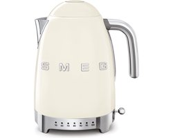 SMEG KLF04CREU Waterkoker met Variabele Temperatuur - 1,7 Liter - 2400W - 7 Temperatuurstanden - Warmhoudfunctie - RVS - '50s Style - Crème