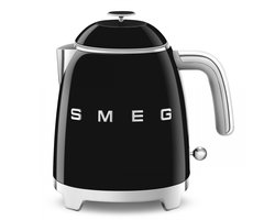 SMEG KLF05BLEU Mini Waterkoker - 0,8 Liter - 1400W - Dubbelwandig - RVS Kalkfilter - '50s Style - Zwart