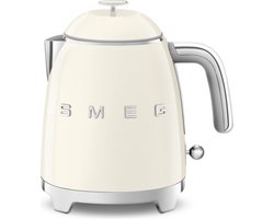 SMEG KLF05CREU Mini Waterkoker - 0,8 Liter - 1400W - Dubbelwandig - RVS Kalkfilter - '50s Style - Crème