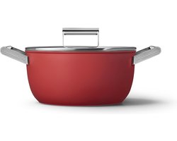 SMEG Kookpan met deksel Rood Mat - ø 24 cm / 4.6 Liter
