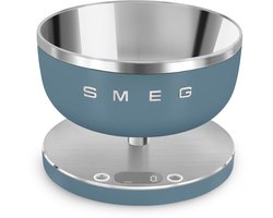 SMEG KSC01SBMWW Digitale Keukenweegschaal - 5 kg - RVS Kom 1,8L - USB-C Oplaadbaar - Tarrafunctie - LCD Display - Collezione - Mat Storm Blue