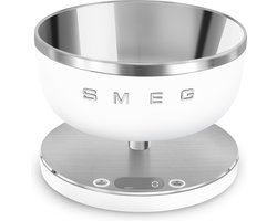 SMEG KSC01WHMWW Digitale Keukenweegschaal - 5 kg - RVS Kom 1,8L - USB-C Oplaadbaar - Tarrafunctie - LCD Display - Collezione - Mat Wit
