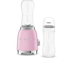 SMEG PBF01PKEU - Personal blender - Roze - 600 ml - 300W - Jaren '50 - incl. 2 Bottle-to-go