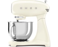 SMEG SMF03CREU Keukenmachine - Stand Mixer - 4,8 Liter - 800 Watt - 10 Snelheden - Planetaire Mengwerking - Inclusief 5 Accessoires - '50s Style - Crème