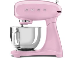 SMEG SMF05PKEU Keukenmachine - Keukenmixer - 1000W - 4,8L RVS Mengkom - 10 Snelheden - Planetaire Mengbeweging - Inclusief 4 Accessoires - '50s Style - Roze