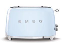 SMEG TSF01PBEU Broodrooster - 2 Sleuven - 950W - 6 Bruiningsstanden - Ontdooifunctie & Opwarmfunctie - '50s style - Pastelblauw