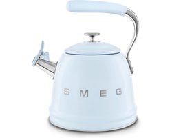 SMEG WKF01PB Fluitketel - Waterketel voor Inductie - 2,3 Liter - RVS - Geschikt voor Alle Warmtebronnen - 10 Kopjes - '50s Style - Pastelblauw
