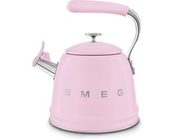 SMEG WKF01PK Fluitketel - Waterketel voor Inductie - 2,3 Liter - RVS - Geschikt voor Alle Warmtebronnen - 10 Kopjes - '50s Style - Roze