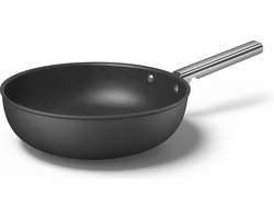 SMEG Wokpan Zwart Mat - ø 30 cm / 5.3 Liter - Standaard anti-aanbaklaag