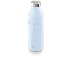 SMEG x 24Bottles WBF01PB Thermosfles - Geïsoleerde Drinkfles - 500 ml - Dubbelwandig RVS - Houdt 12 Uur Warm & 24 Uur Koud - Lekvrij - '50s Style - Pastelblauw