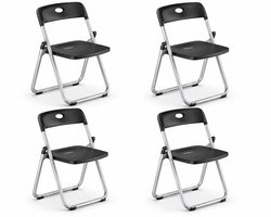 SMH LINE® Klapstoelen Set van 4 - Opvouwbare stoelen - 52x38x78 cm - PVC - 150kg - Weersbestending - Zwart