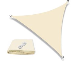 SMH LINE® Schaduwdoek driehoek - 415x415x415cm- waterdicht - Zonwering buiten - Crème