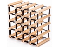 SMH LINE® Wijnrek - 20 flessen - Traditional Wijnrek - Metaal en Hout