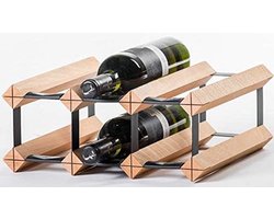 SMH LINE® Wijnrek - 6 flessen - Traditional Wijnrek - Metaal en Hout