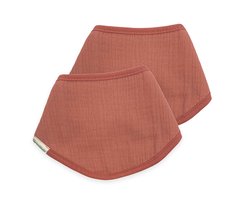 Smikkels - Baby bandana slab (2 stuks) Roze - 100% biologisch katoen - dubbellaags - Dikke kwaliteit - hydrofiel met badstof - kwijl slabbetje - Kraamcadeau jongen meisje