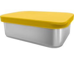 Smikkels - RVS lunchbox Daily Basic - kind - Broodtrommel school - 900ml - Duurzaam - Geel - Brooddoos