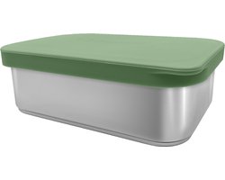 Smikkels - RVS lunchbox Daily Basic - kind - Broodtrommel school - 900ml - Duurzaam - Groen - Brooddoos