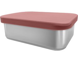 Smikkels - RVS lunchbox Daily Basic - kind - Broodtrommel school - 900ml - Duurzaam - Roze - Brooddoos
