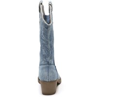 Smile Favorites® Dames Cowboylaarzen - Blauw - Stof - Maat 37