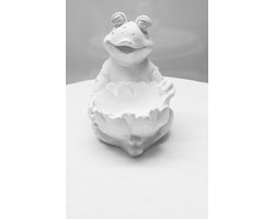 Smiley FROG Relaxte kikker van Porselein Gips 8x20cm 3.0 Oz