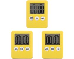 Smoakez - Digitale timer set van 3 stuks - multifunctioneel met klok - stopwatch en keuken timer voor commercieel koken - oranje - laboratorium & kantoor timer