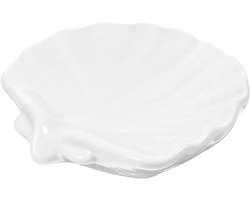 Smoakez - Keramische Zeepschaal voor Badkamer - Zeep Houder - Schelp Design - Wit - Afdruipen van Zeep - Wastafel Accessoire