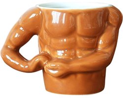 Smoakez - Koffiemok voor Mannen - Gespierde Mannen - Porselein - 3D Design - Picknickbeker - Keramiek - Originele Cappuccino Mok - Lunch - Vreemde Kopjes - Verse Koffiemok