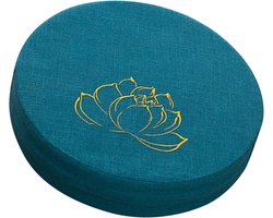 Smoakez - Rond Meditatiekussen met Duurzaam Schuimkatoen - Afneembaar en Wasbaar - Minimalistisch Design - Multifunctioneel Gebruik - Geschikt voor Balkon en Woonkamer - Tatami - Blauw Meer - Ontspanning en Comfort voor Mindfulness-en Yoga-sessies