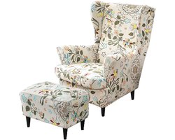 Smoakez - Stoelhoezen Fauteuil 2-delig - Elastaan meubelbeschermer voor stoelen - Scandinavische stijl - Wasbare hoes - Slaapkamer hotel