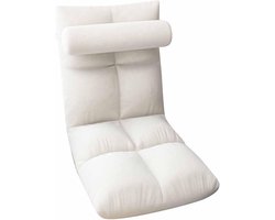 Smoakez - Vloerstoel met verstelbare rugleuning voor woonkamer lounge en ontspanning - Opvouwbare fauteuil - Stijlvol en comfortabel - Beige kleur
