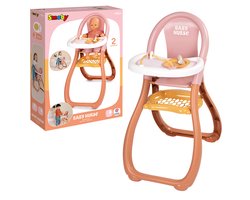 Smoby Baby nurse - poppenmeubel - kinderstoel voor poppen tot 42cm - accessoires inbegrepen